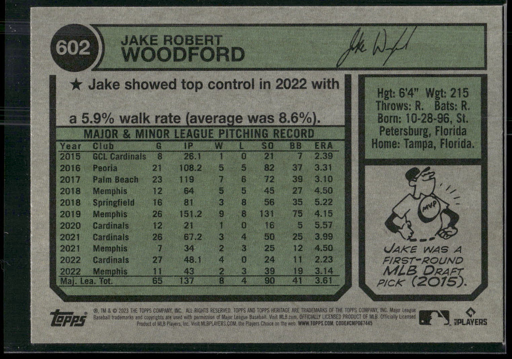 2023 Topps Heritage #602 Jake Woodford