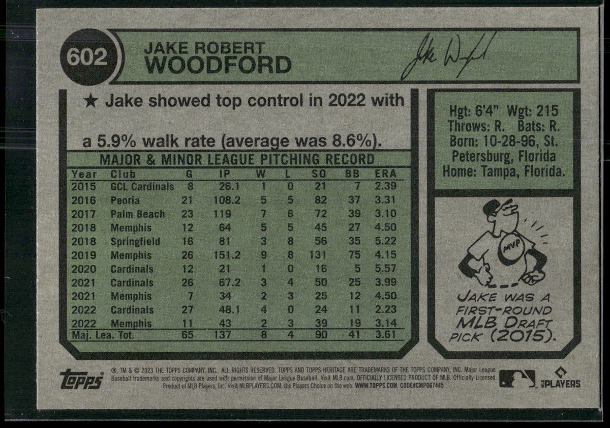 2023 Topps Heritage #602 Jake Woodford