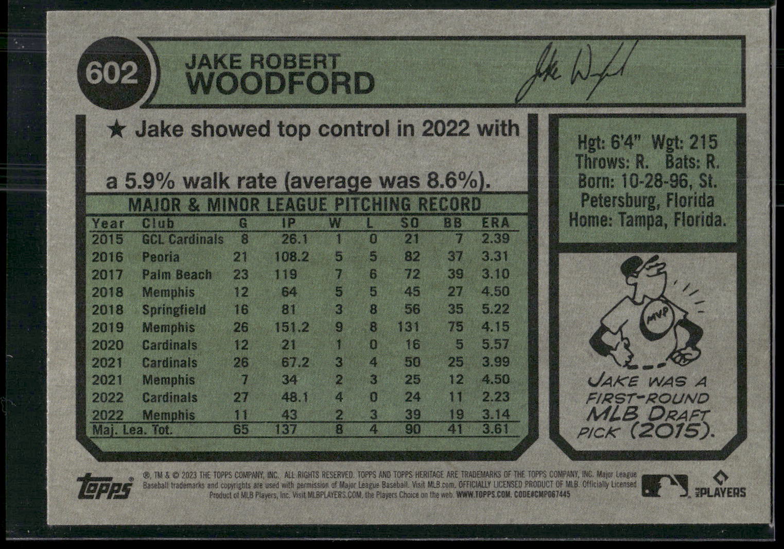 2023 Topps Heritage #602 Jake Woodford