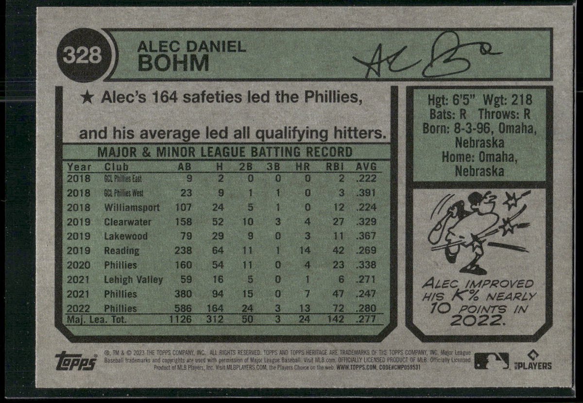 2023 Topps Heritage #328 Alec Bohm