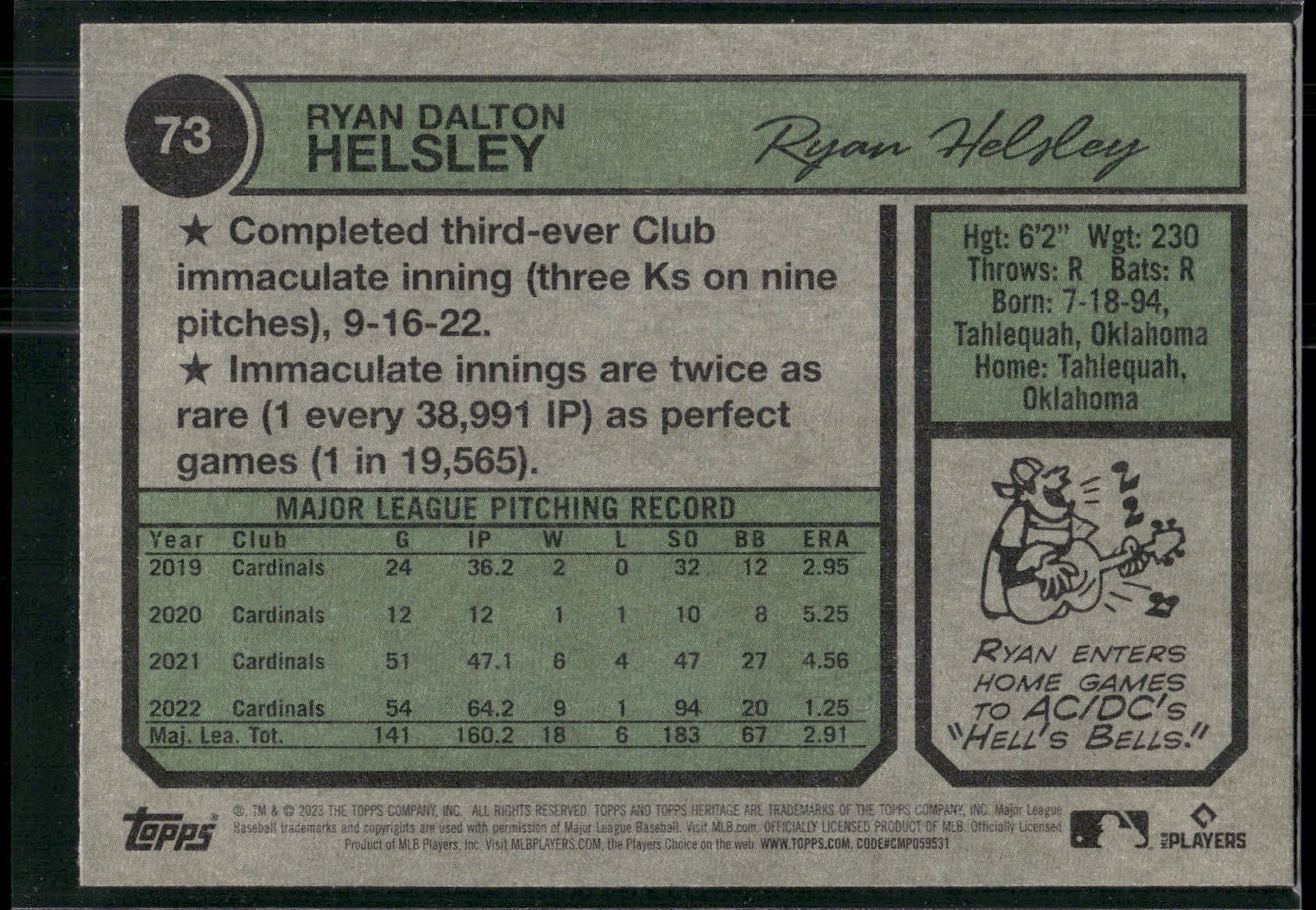 2023 Topps Heritage #73 Ryan Helsley