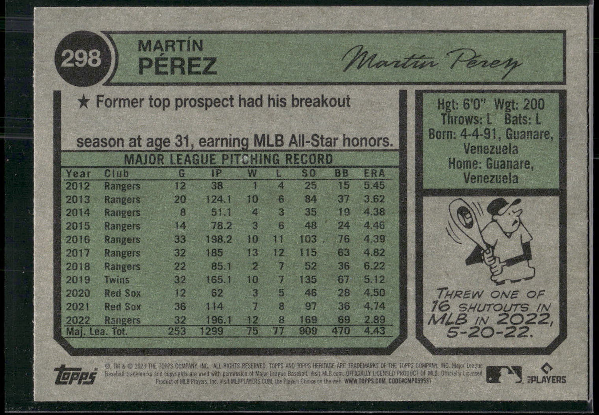 2023 Topps Heritage #298 Martín Pérez