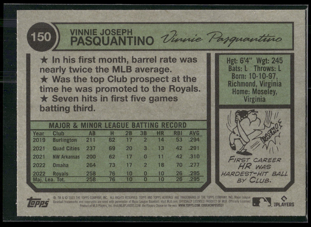 2023 Topps Heritage #150 Vinnie Pasquantino