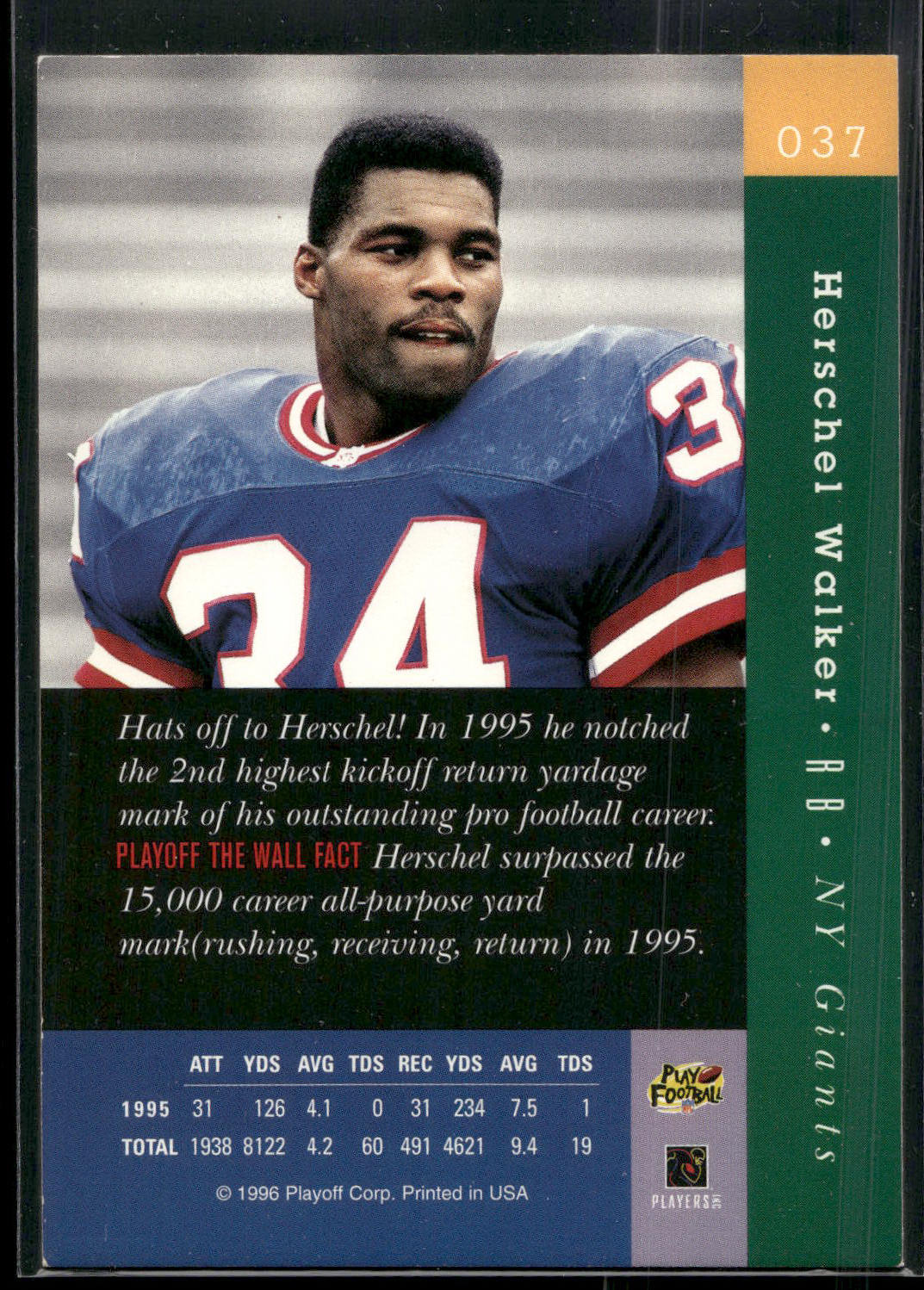 1996 Playoff Absolute #037 Herschel Walker