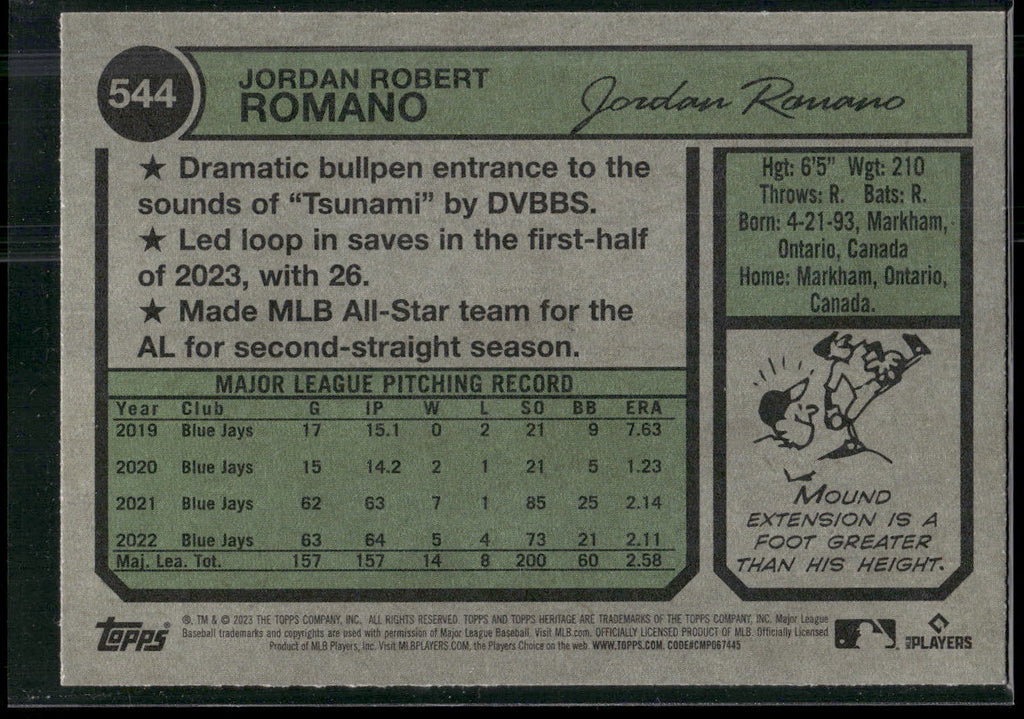 2023 Topps Heritage #544 Jordan Romano