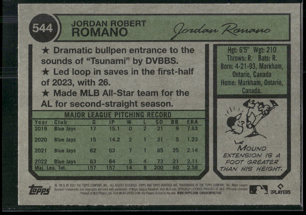 2023 Topps Heritage #544 Jordan Romano