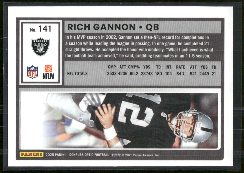 2025 Donruss Optic #141 Rich Gannon
