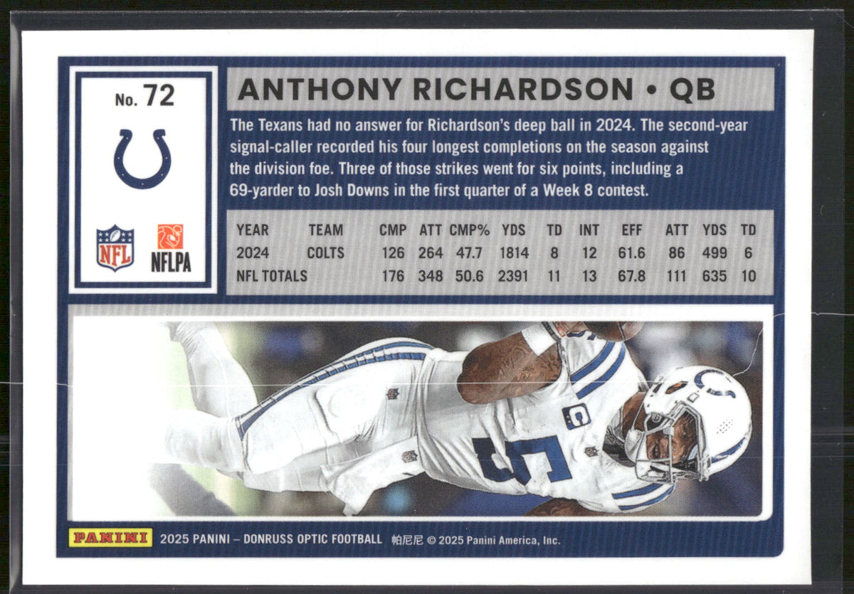 2025 Donruss Optic #72 Anthony Richardson