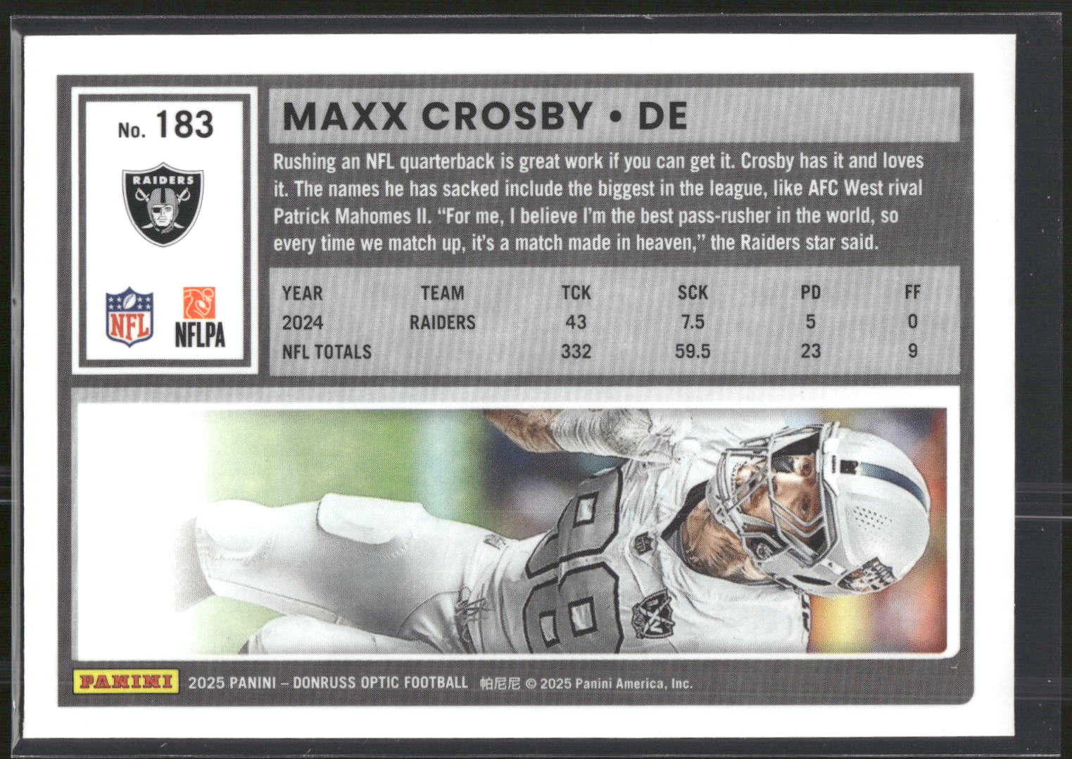 2025 Donruss Optic #183 Maxx Crosby