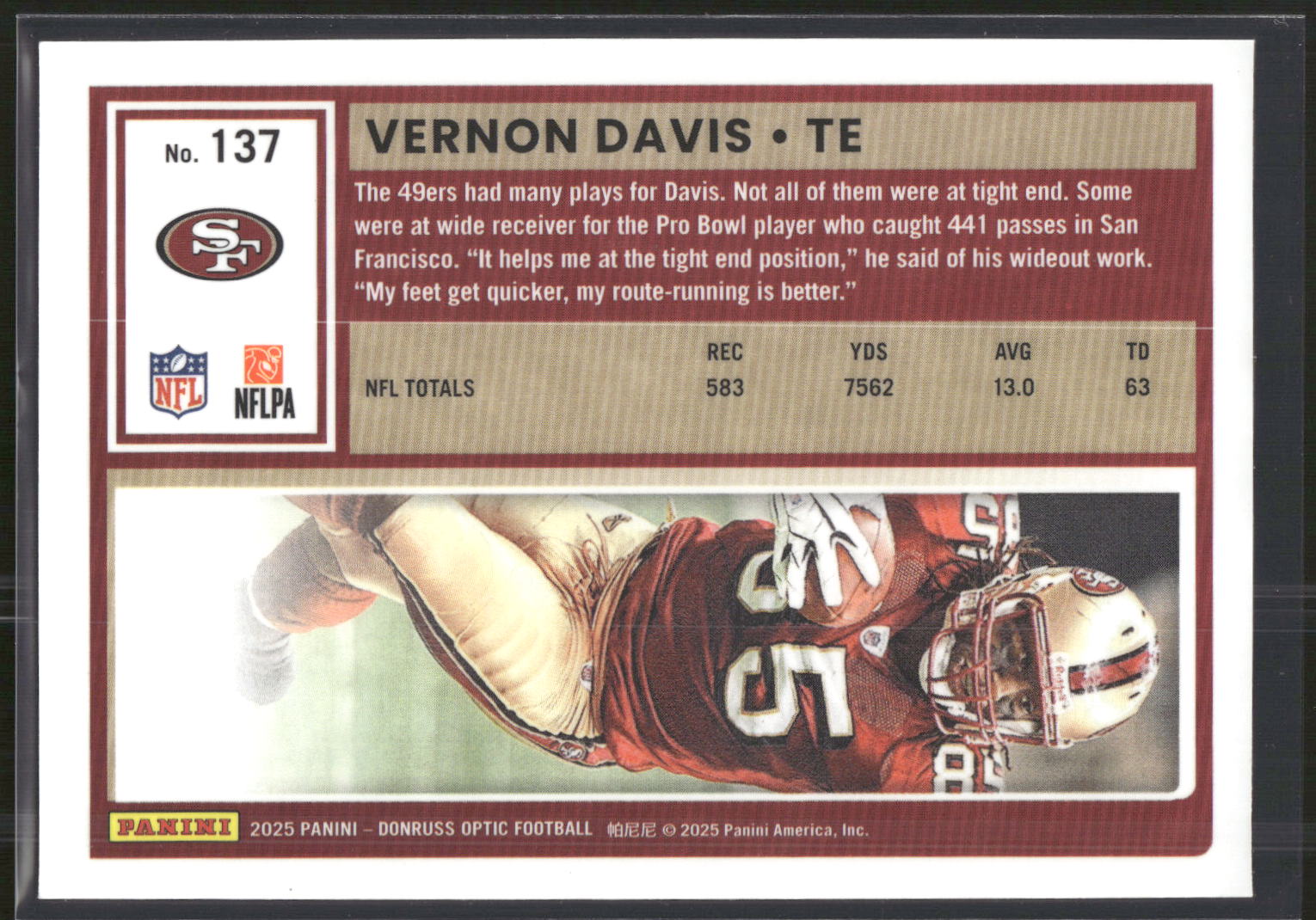 2025 Donruss Optic #137 Vernon Davis