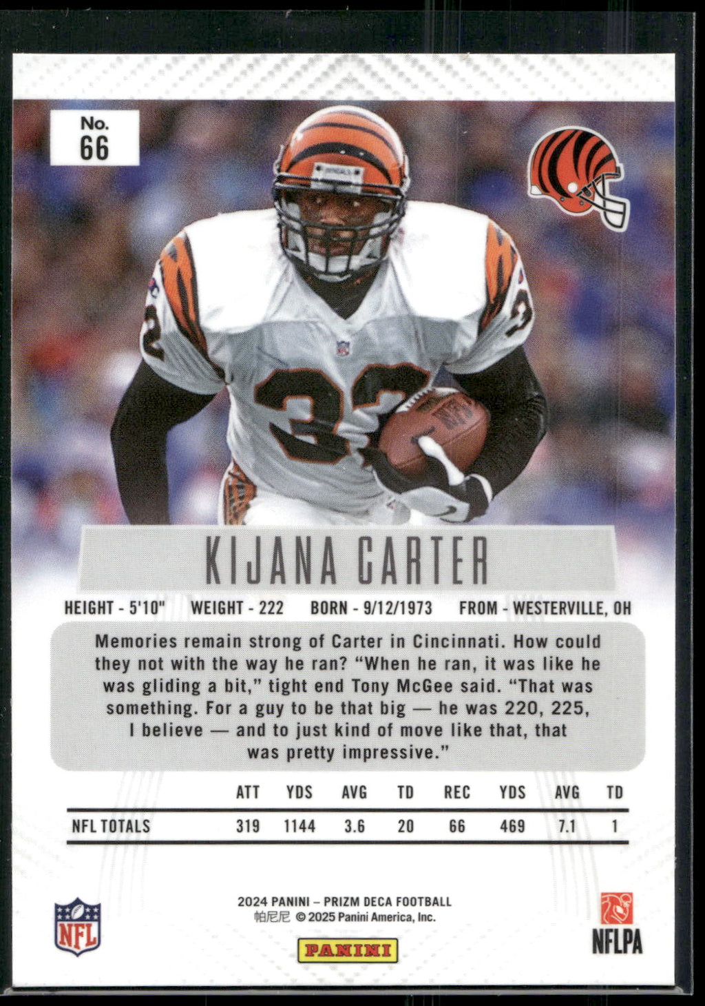 2024 Panini Prizm Deca #66 Ki-Jana Carter