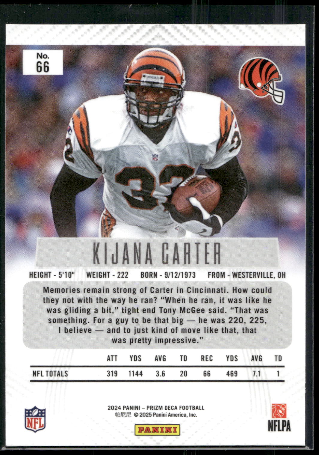 2024 Panini Prizm Deca #66 Ki-Jana Carter