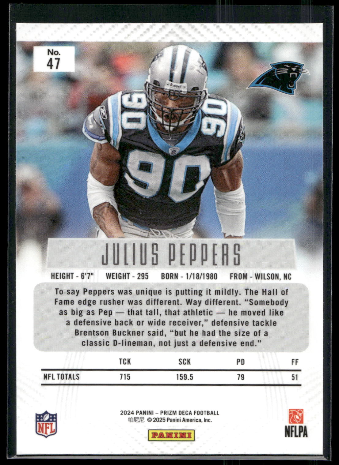2024 Panini Prizm Deca #47 Julius Peppers