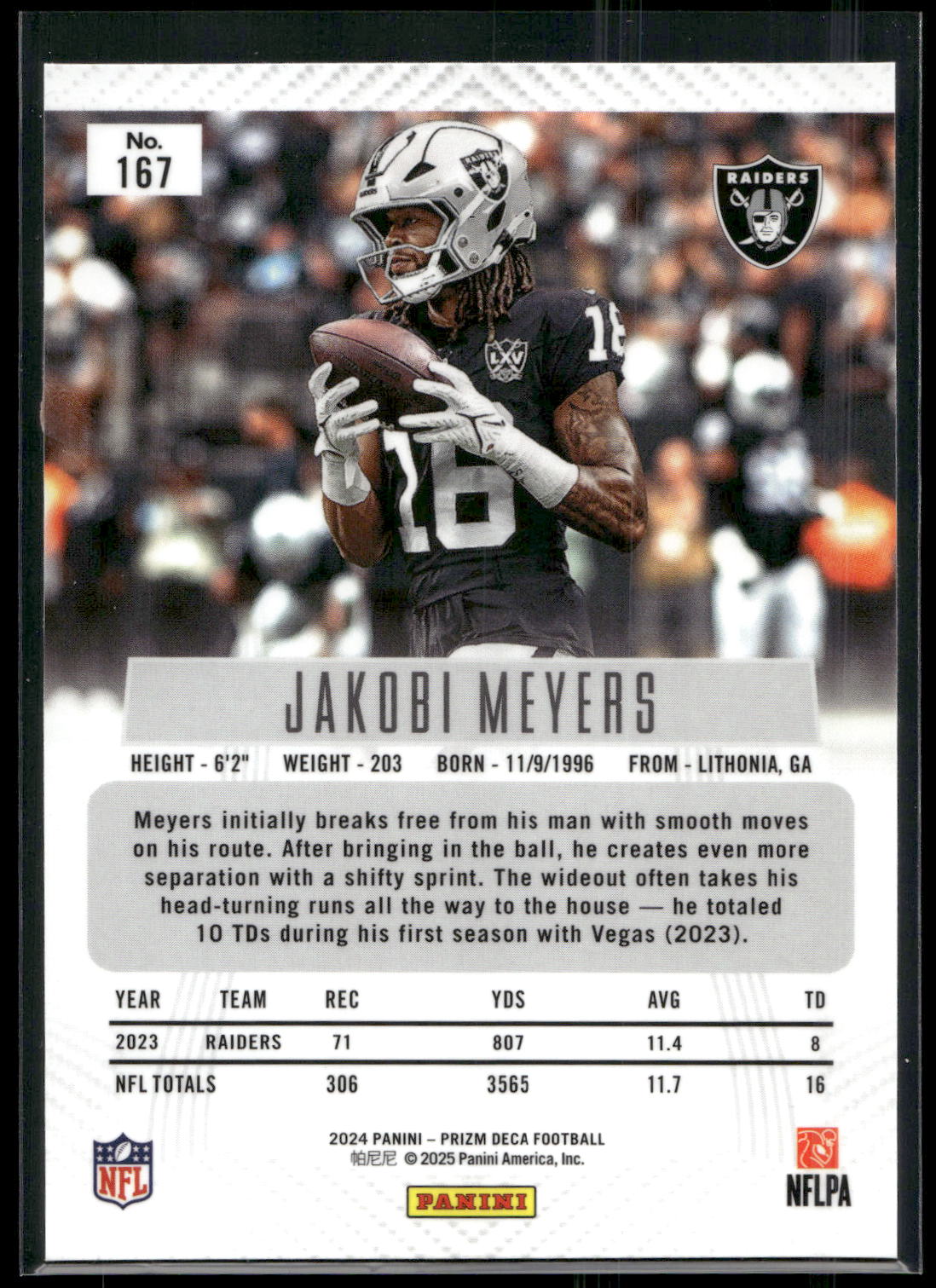 2024 Panini Prizm Deca #167 Jakobi Meyers