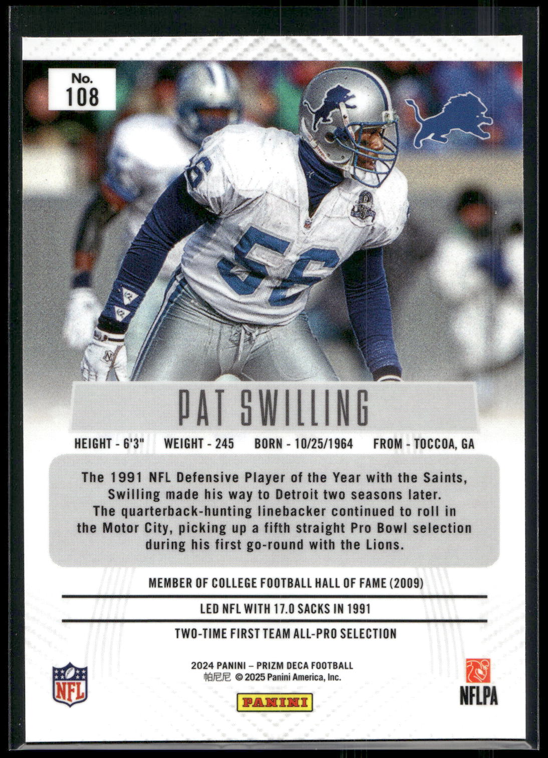 2024 Panini Prizm Deca #108 Pat Swilling