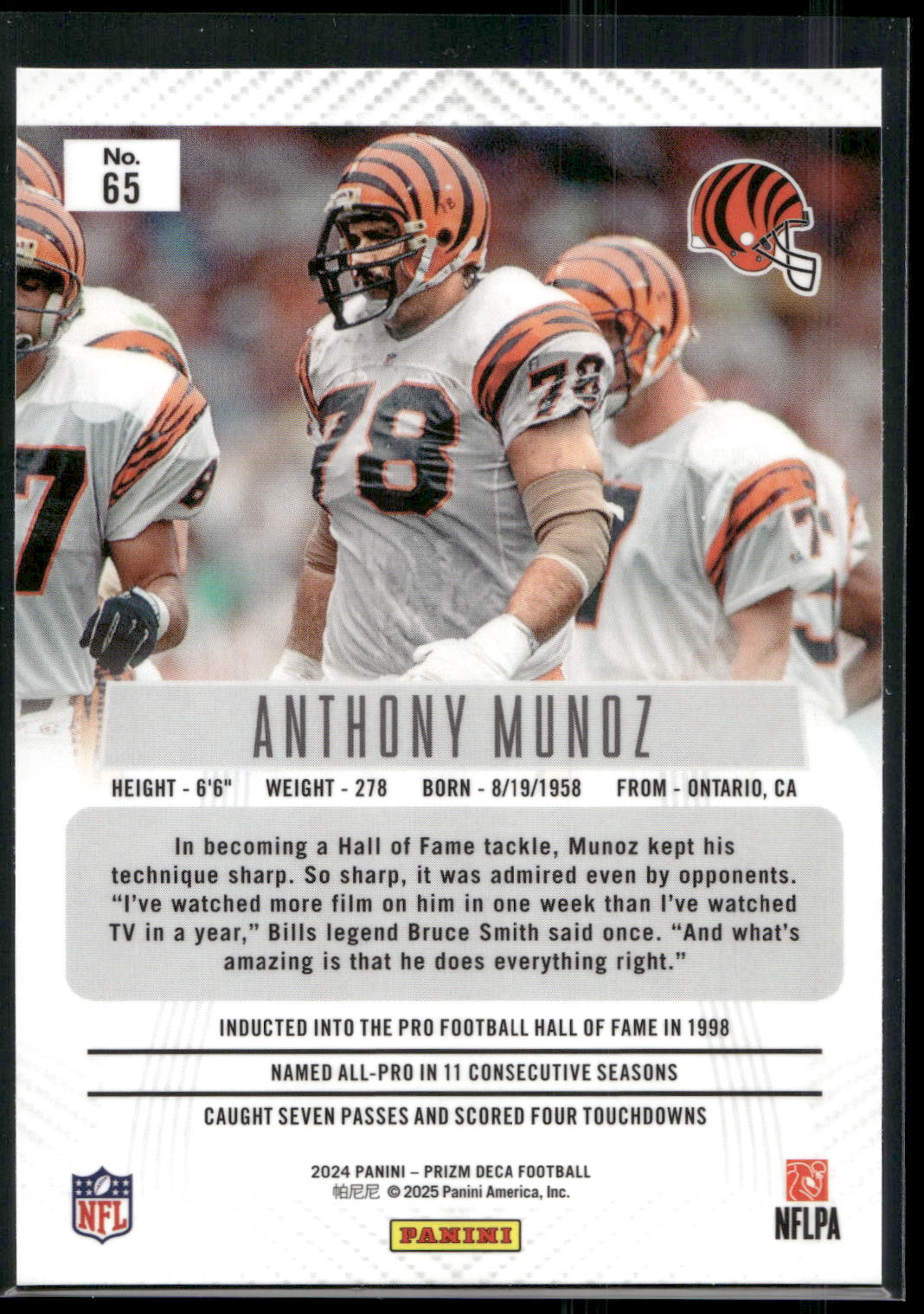 2024 Panini Prizm Deca #65 Anthony Munoz