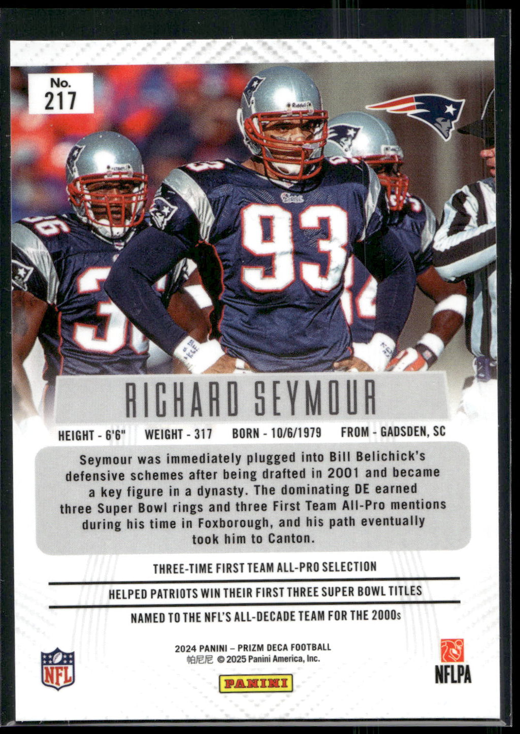 2024 Panini Prizm Deca #217 Richard Seymour