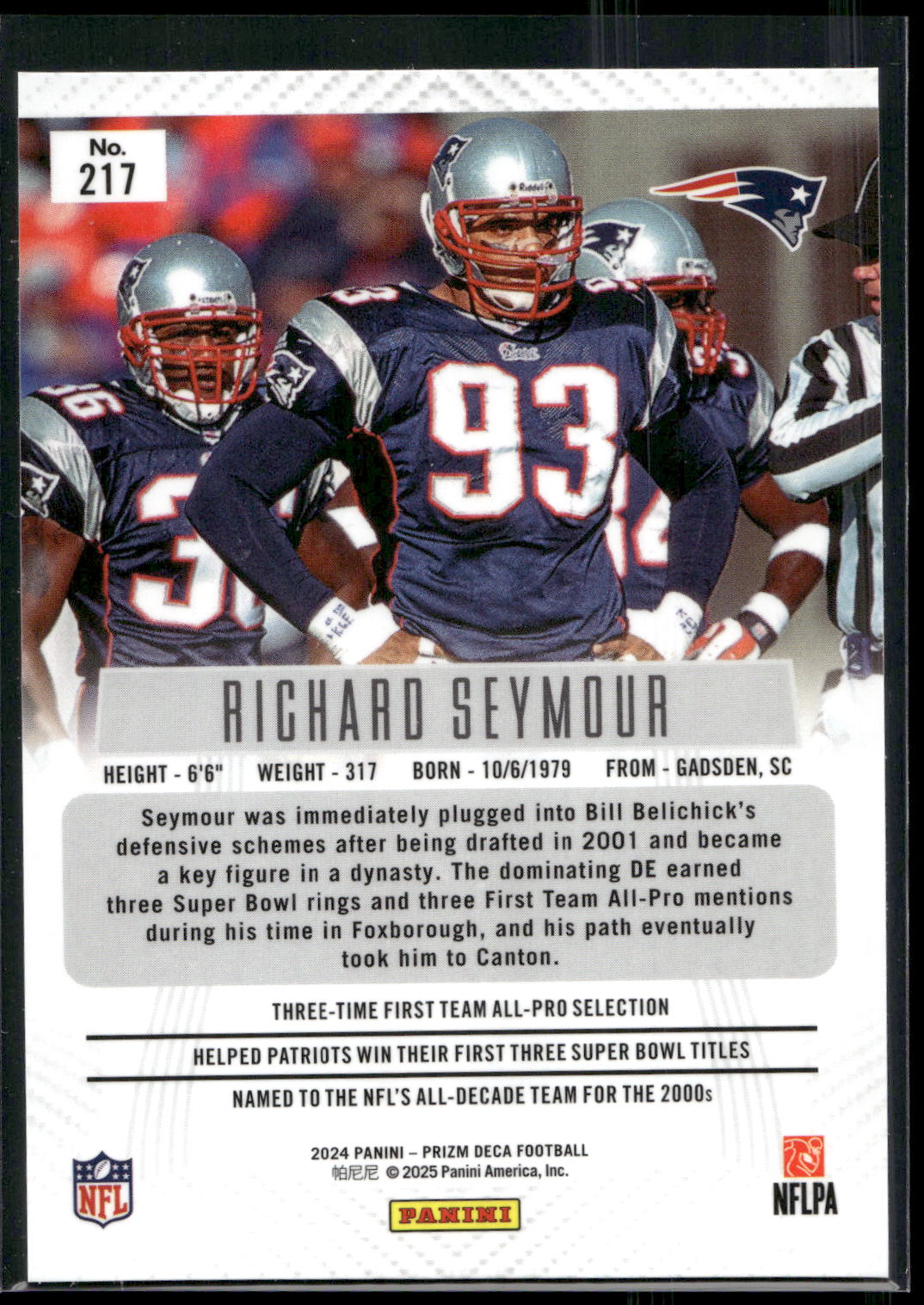 2024 Panini Prizm Deca #217 Richard Seymour