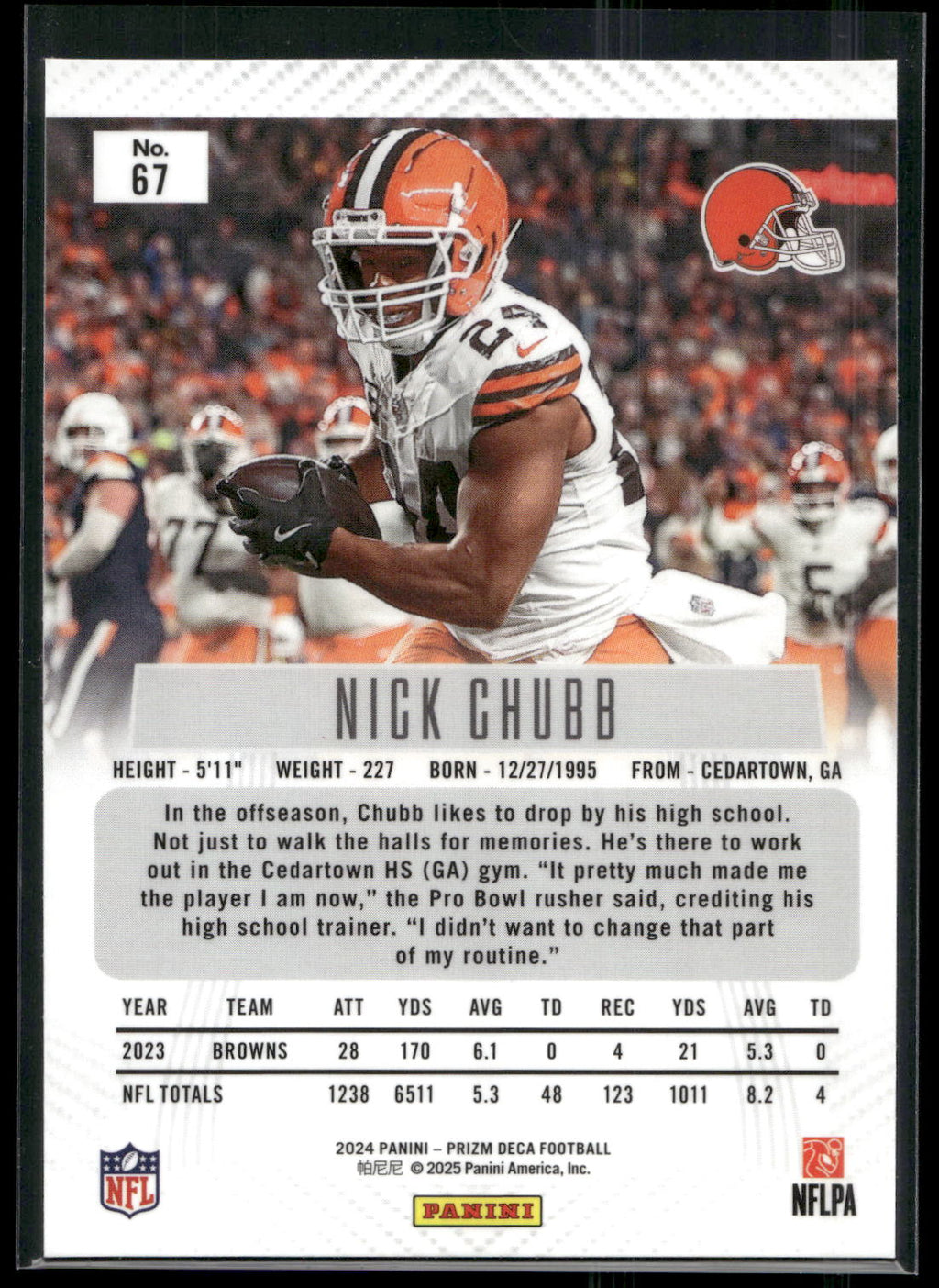 2024 Panini Prizm Deca #67 Nick Chubb