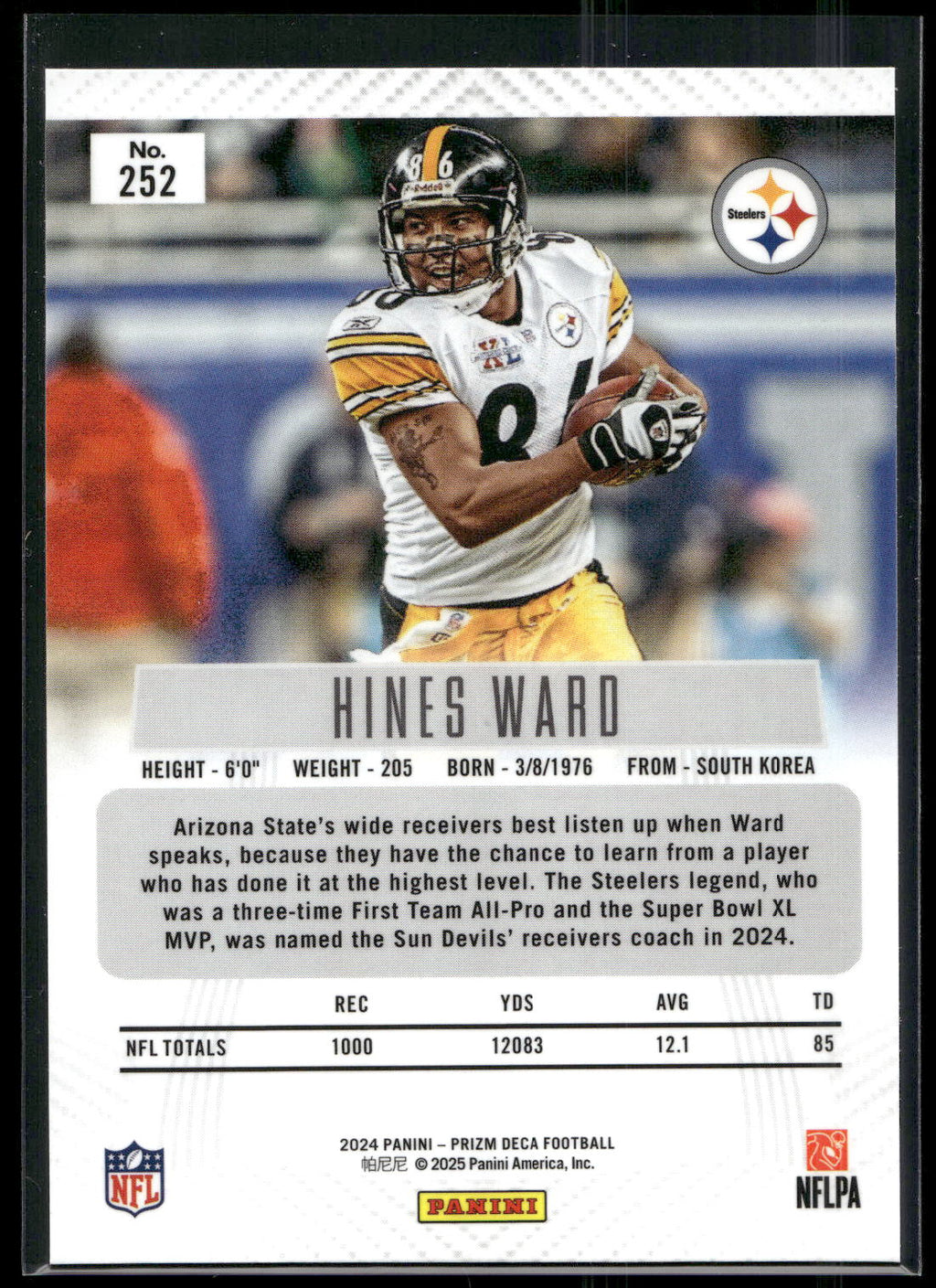 2024 Panini Prizm Deca #252 Hines Ward