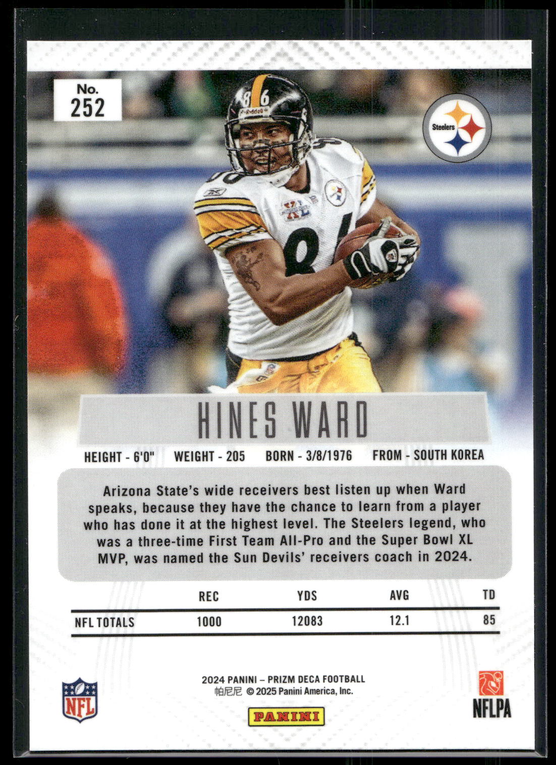 2024 Panini Prizm Deca #252 Hines Ward