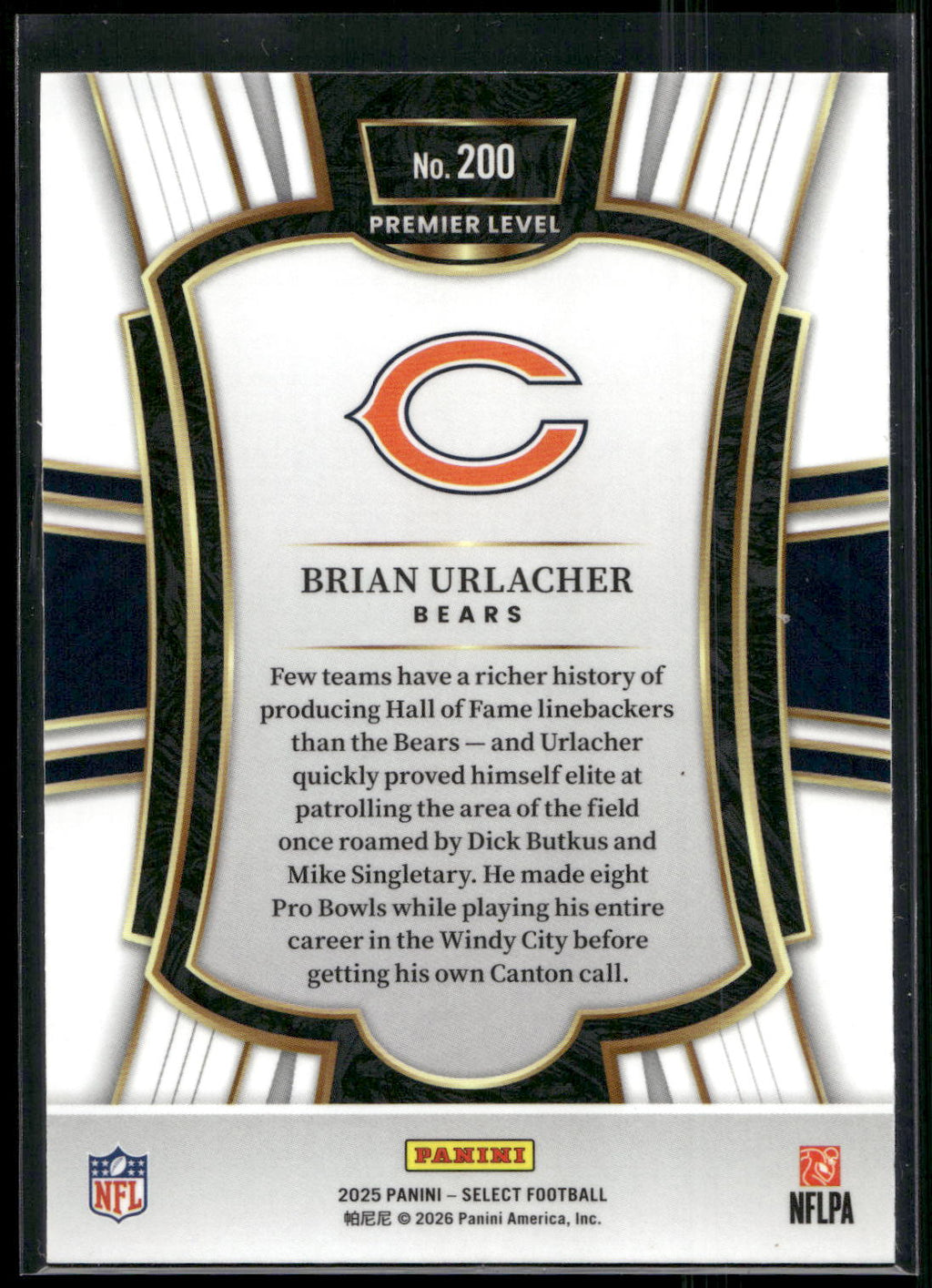 2025 Panini Select #200 Brian Urlacher