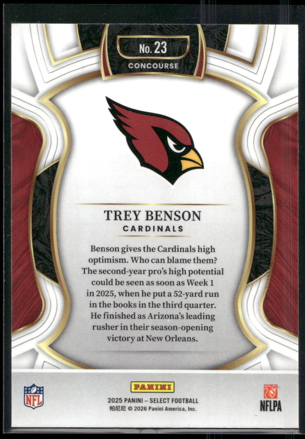 2025 Panini Select #23 Trey Benson