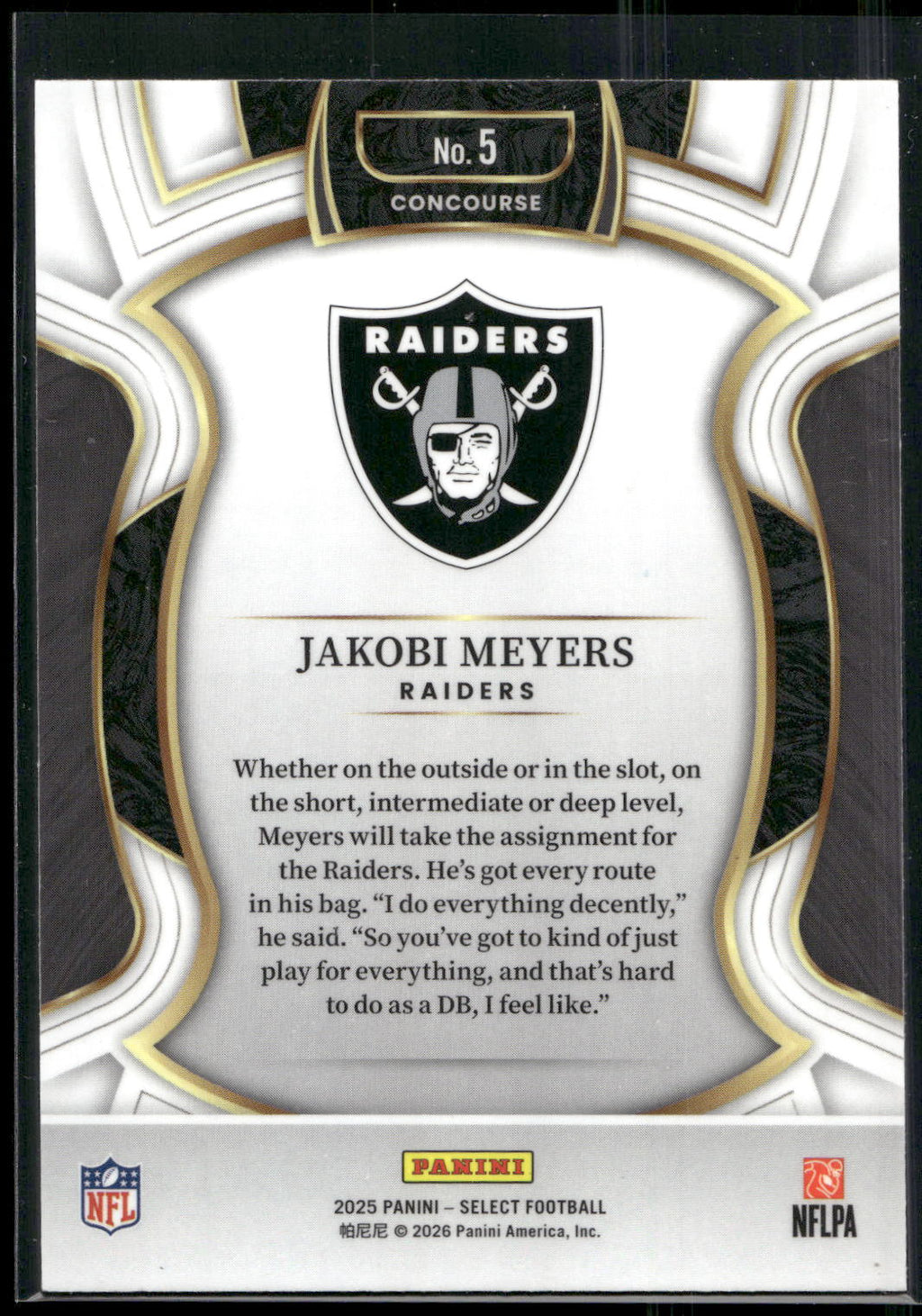2025 Panini Select #5 Jakobi Meyers