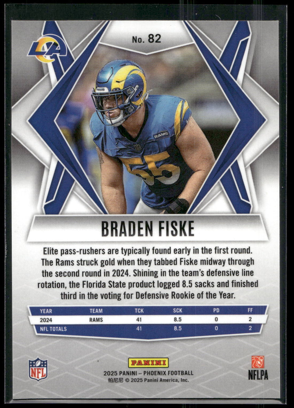 2025 Panini Phoenix #82 Braden Fiske
