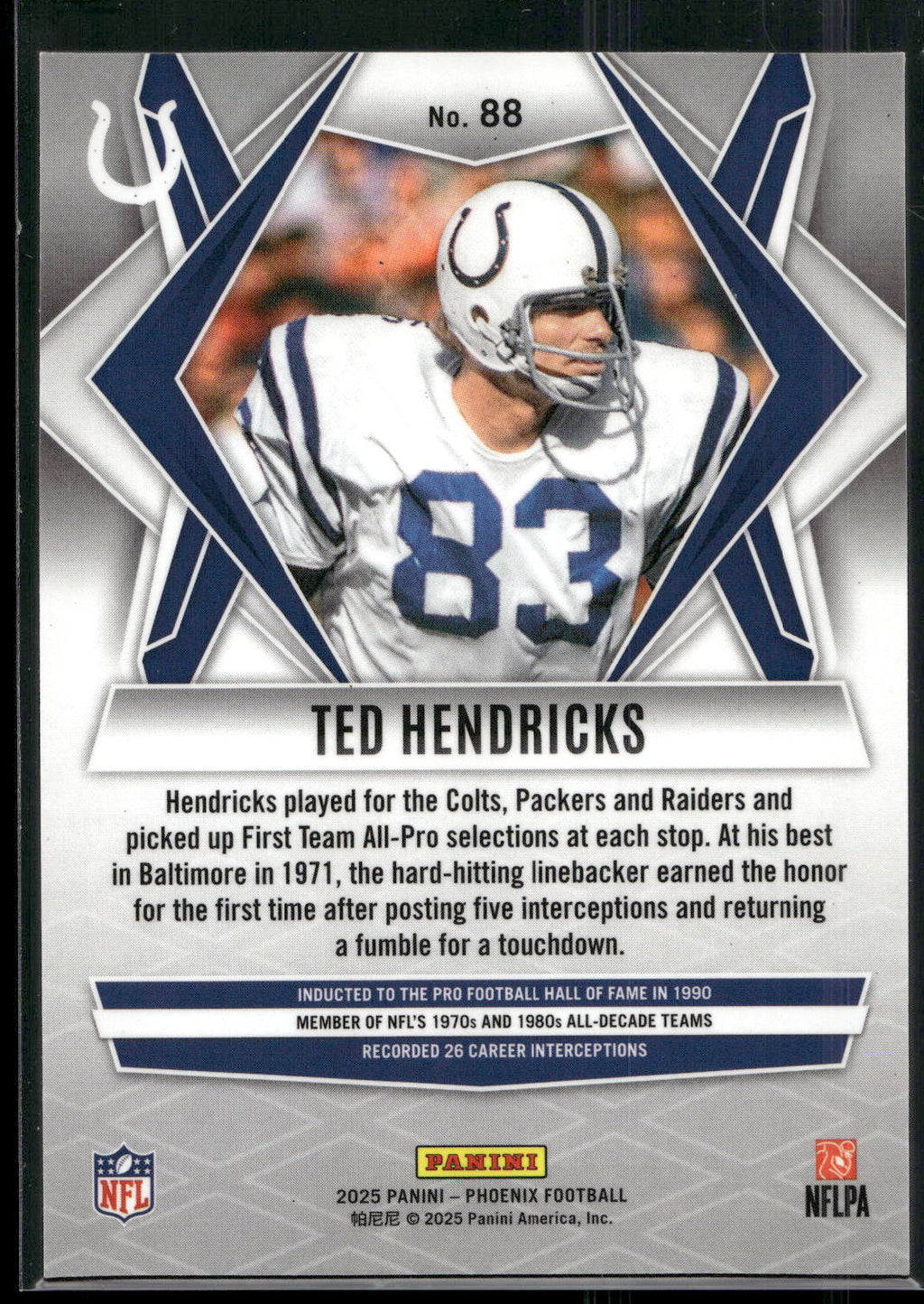2025 Panini Phoenix #88 Ted Hendricks