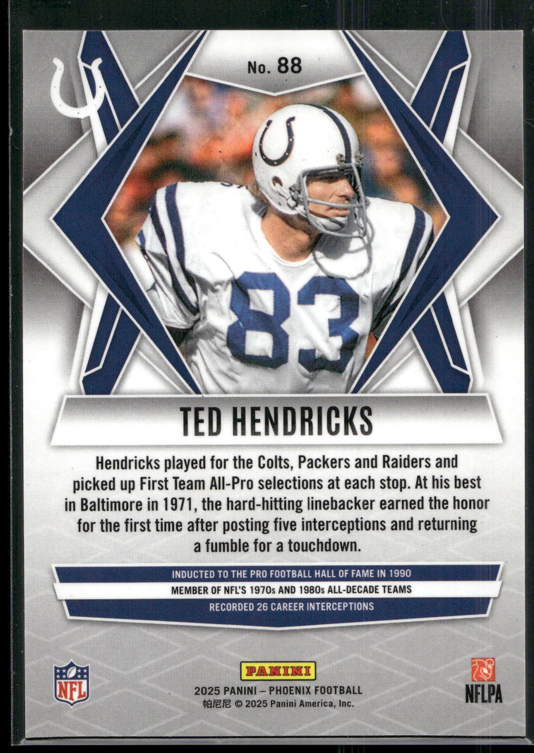 2025 Panini Phoenix #88 Ted Hendricks