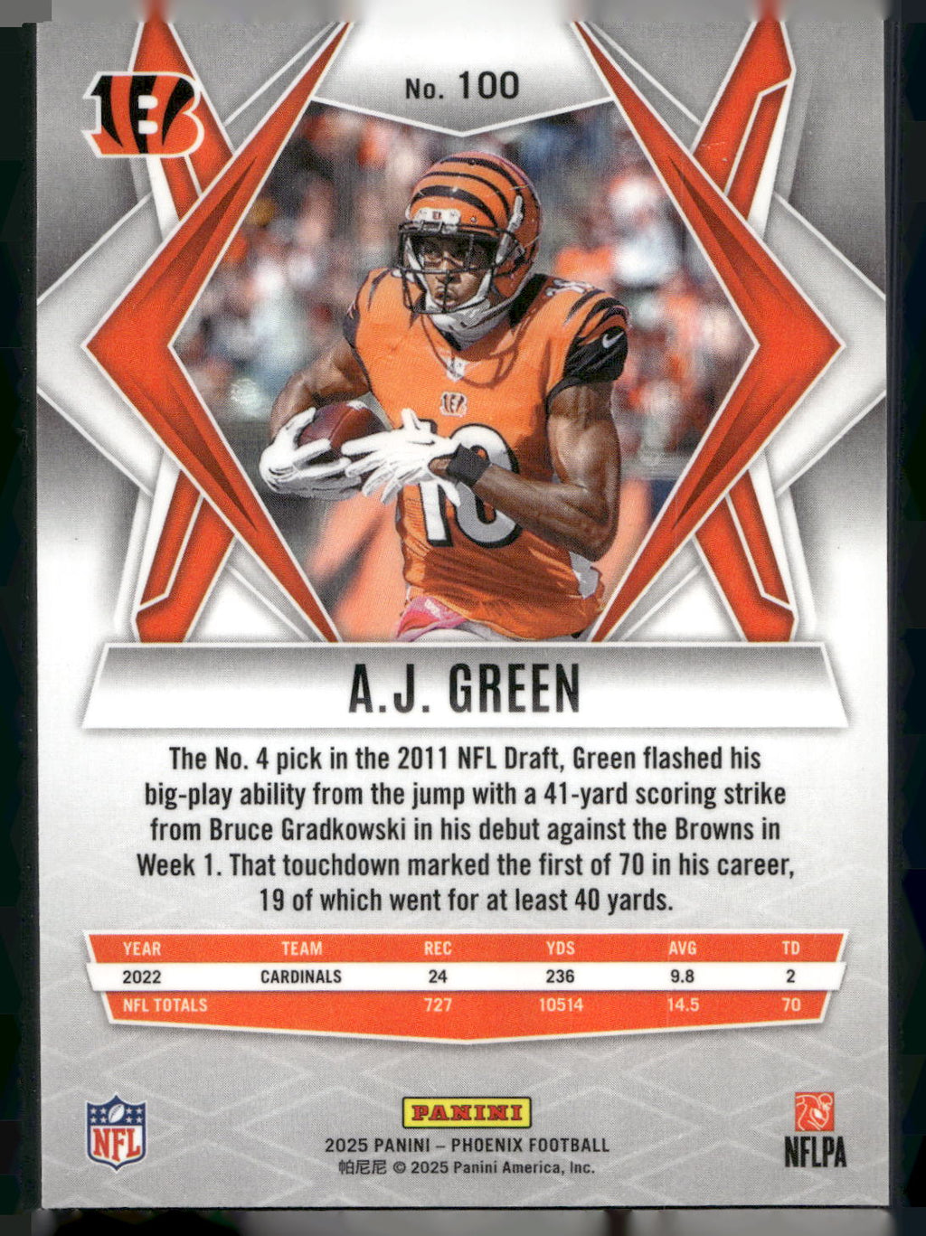 2025 Panini Phoenix #100 A.J. Green