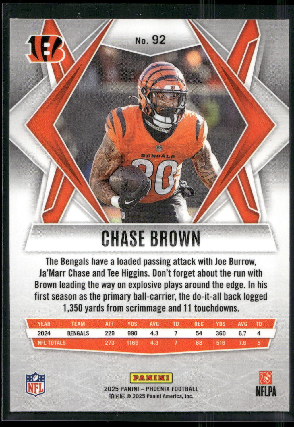 2025 Panini Phoenix #92 Chase Brown