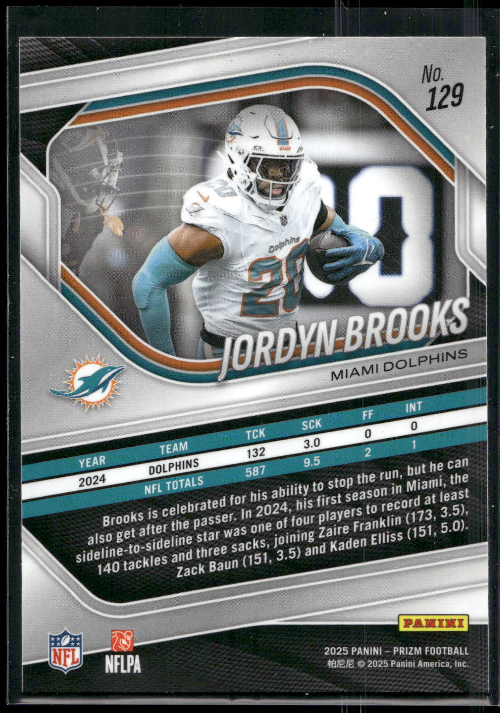 2025 Panini Prizm #129 Jordyn Brooks