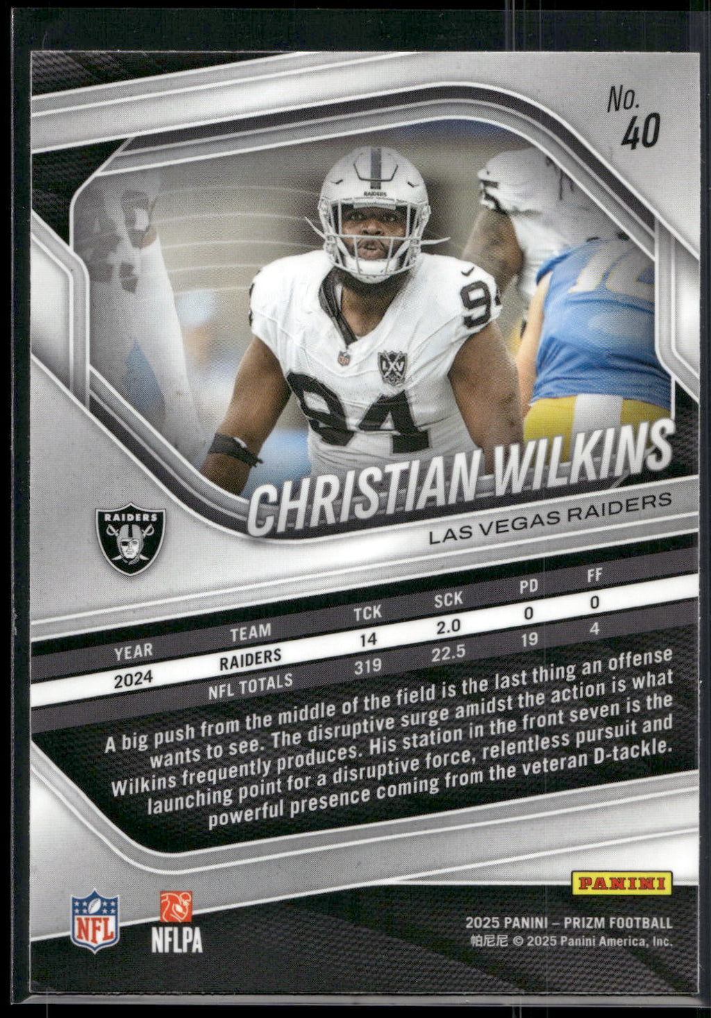 2025 Panini Prizm #40 Christian Wilkins