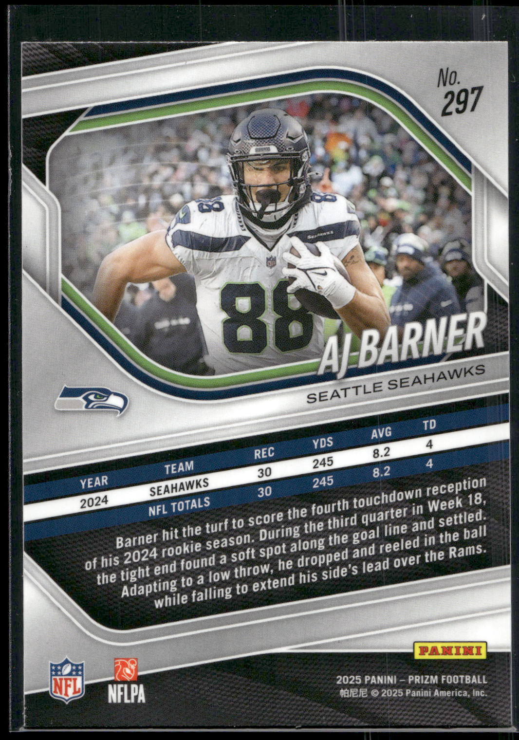 2025 Panini Prizm #297 AJ Barner