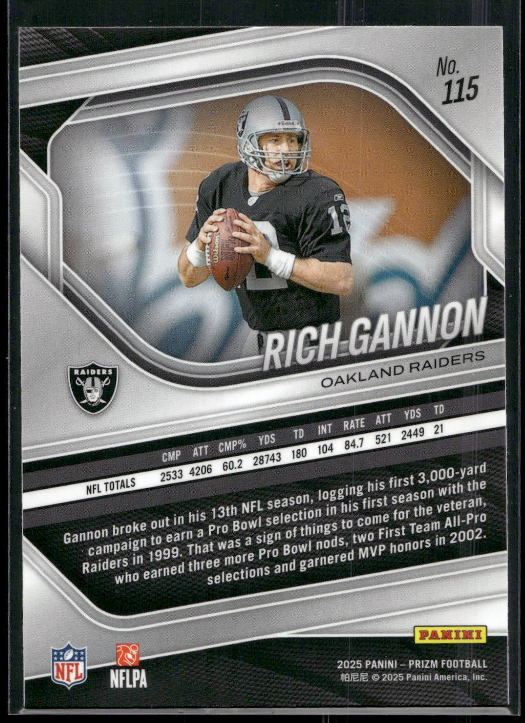 2025 Panini Prizm #115 Rich Gannon