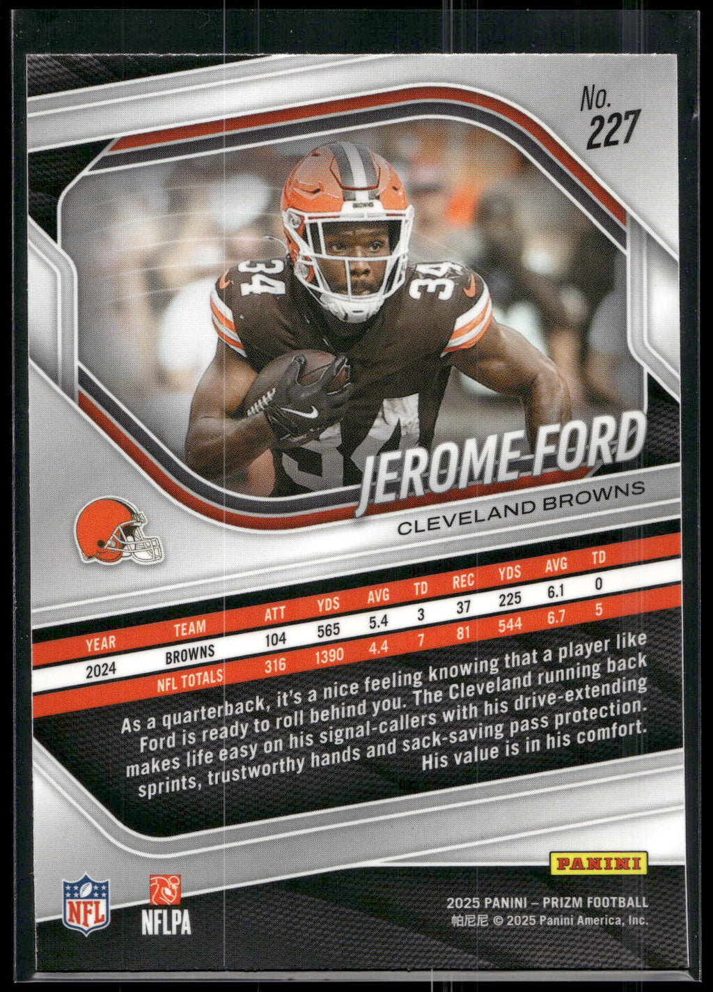 2025 Panini Prizm #227 Jerome Ford