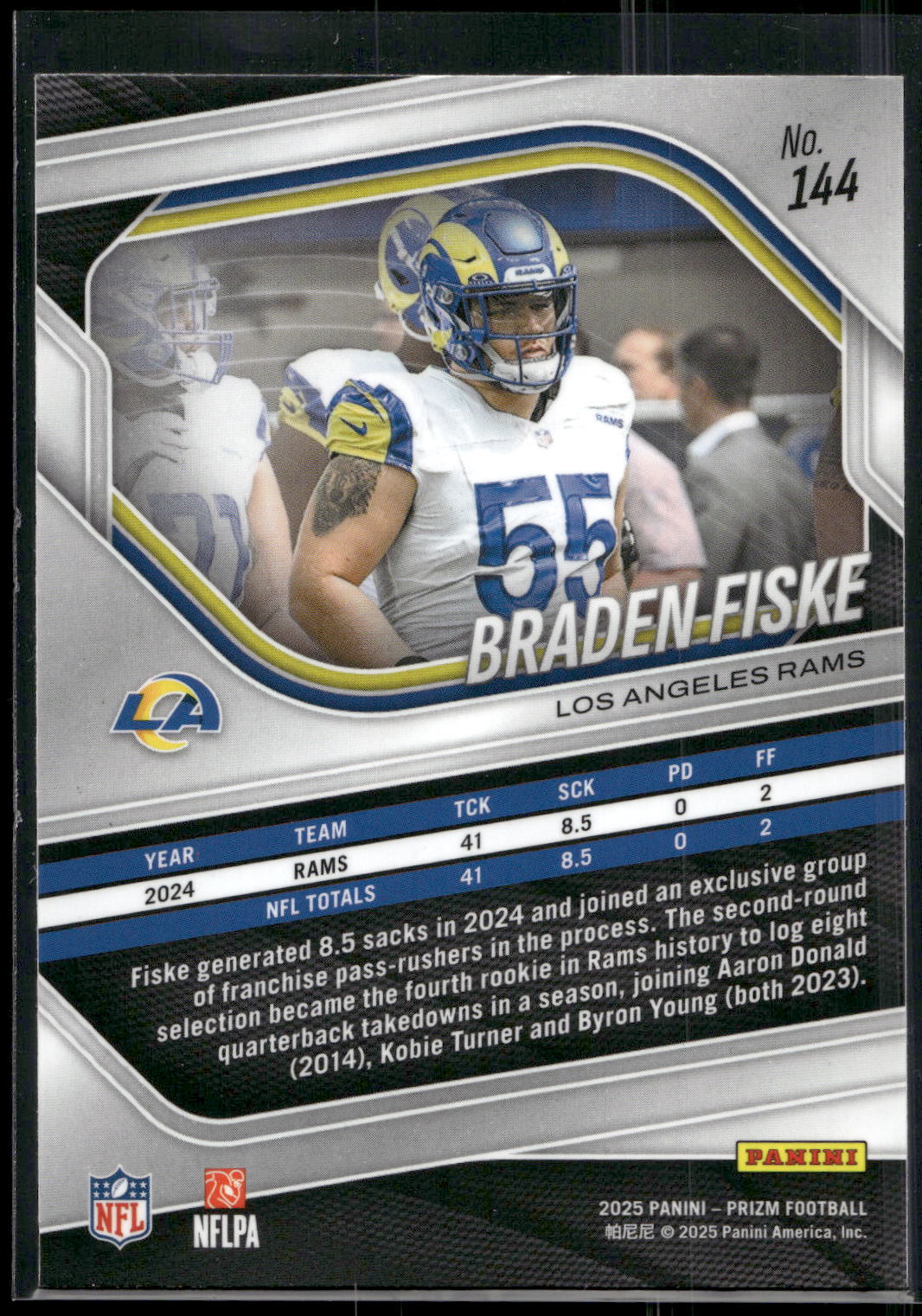 2025 Panini Prizm #144 Braden Fiske