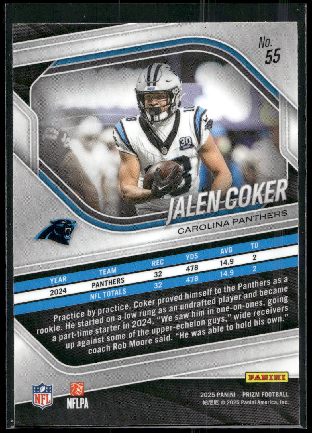 2025 Panini Prizm #55 Jalen Coker