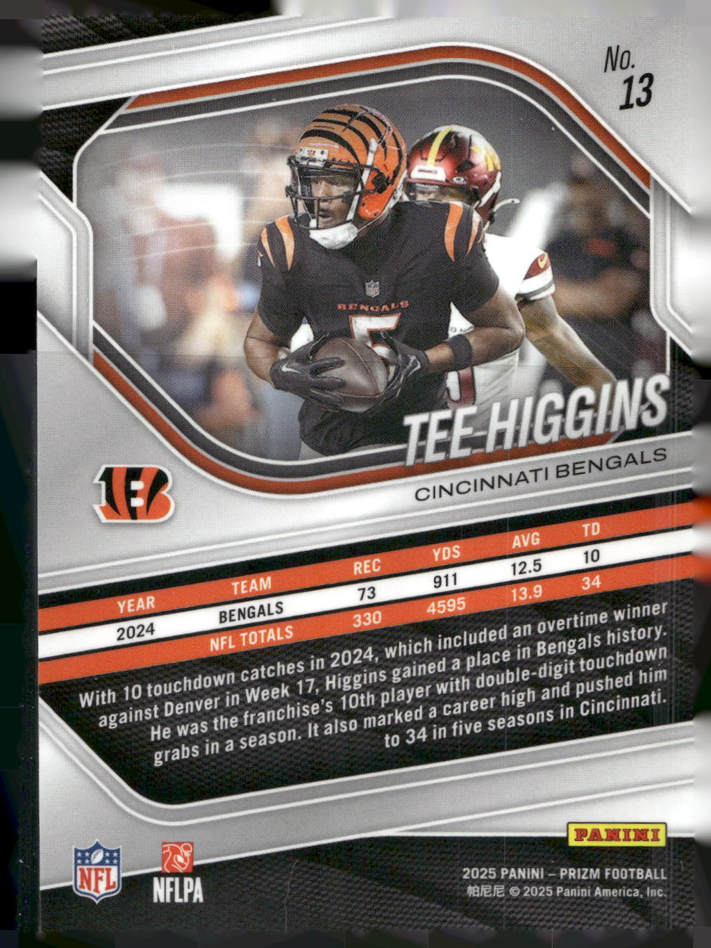 2025 Panini Prizm #13 Tee Higgins
