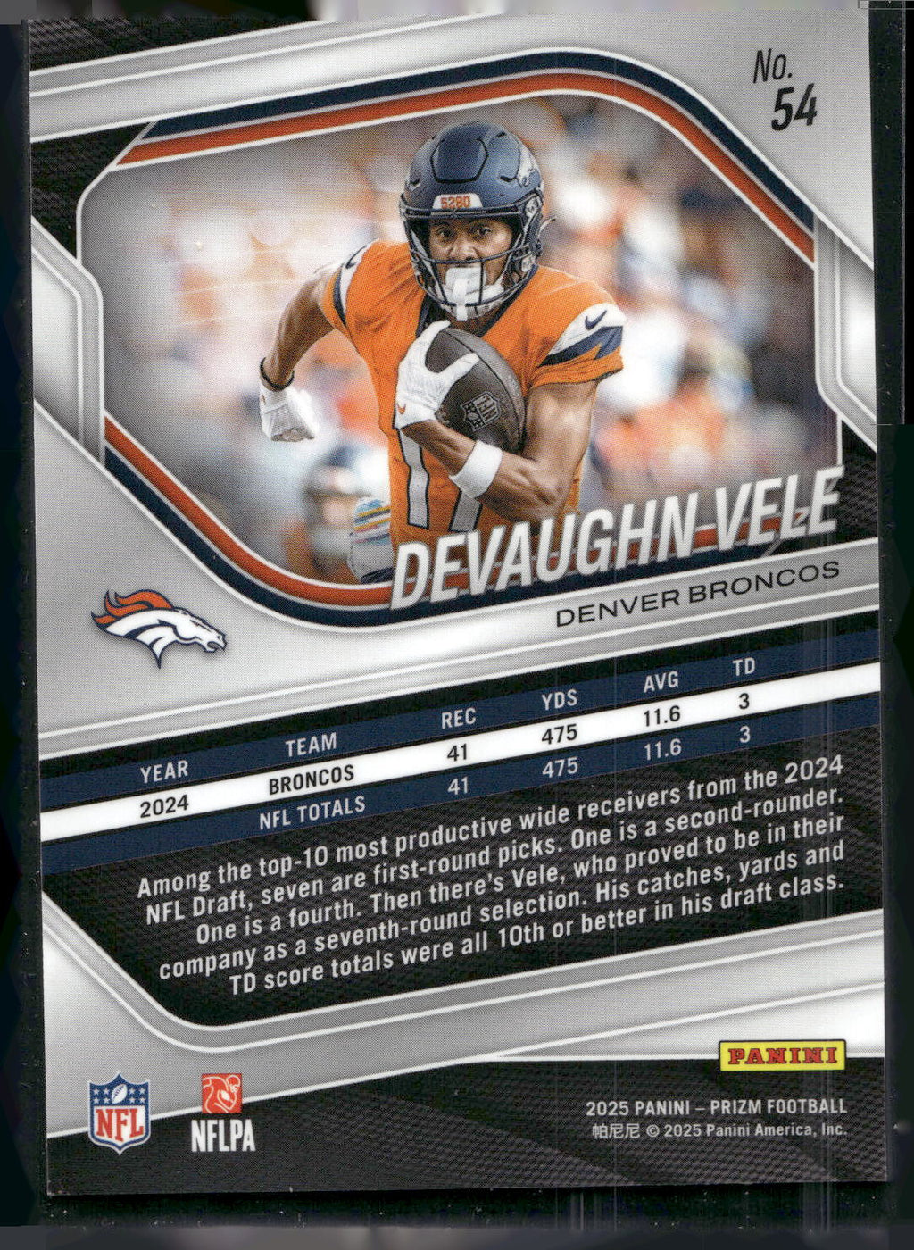 2025 Panini Prizm #54 Devaughn Vele
