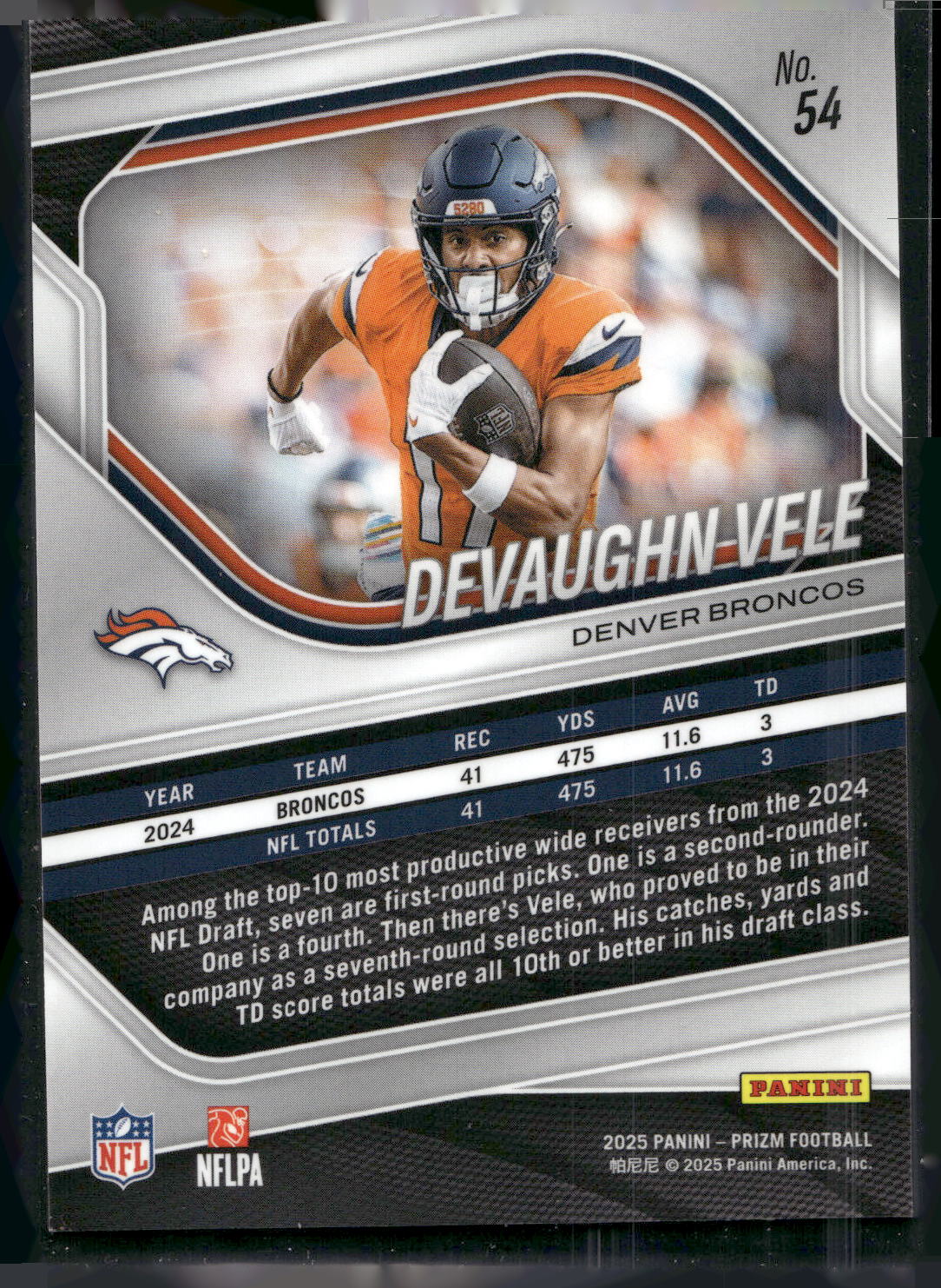 2025 Panini Prizm #54 Devaughn Vele