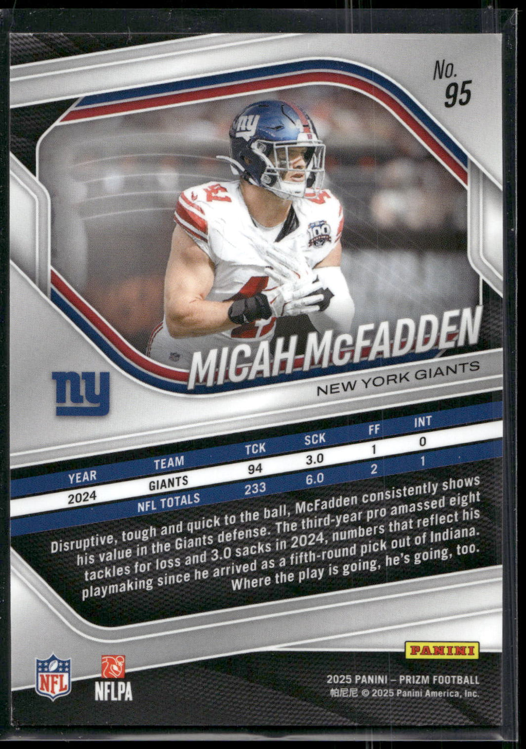 2025 Panini Prizm #95 Micah McFadden