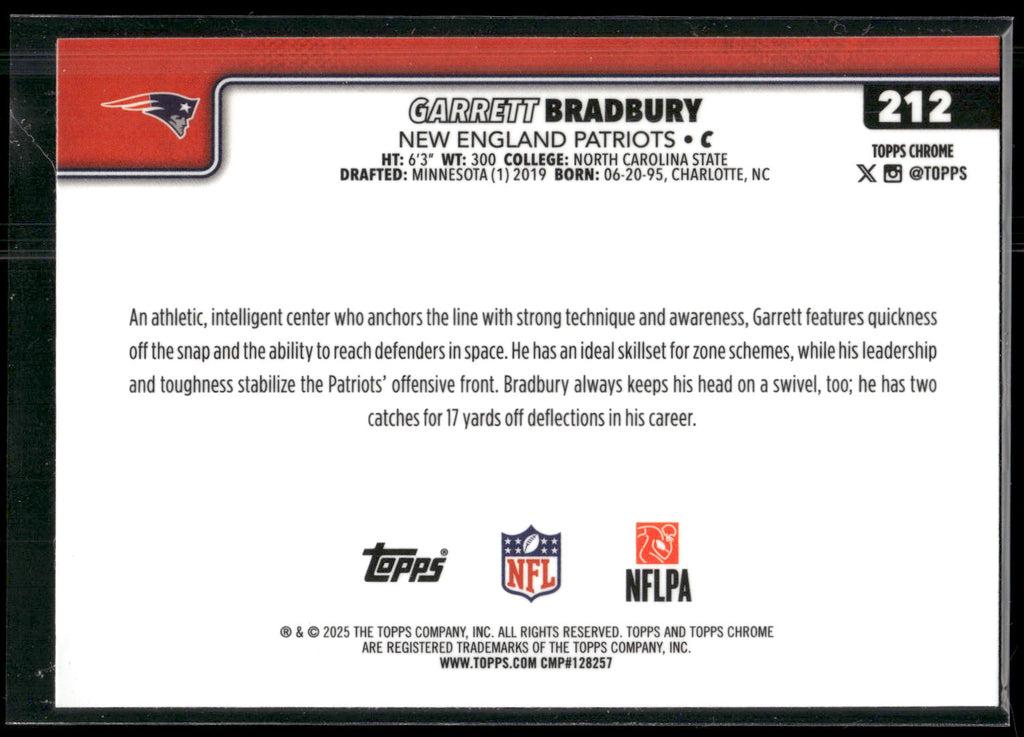 2025 Topps Chrome #212 Garrett Bradbury