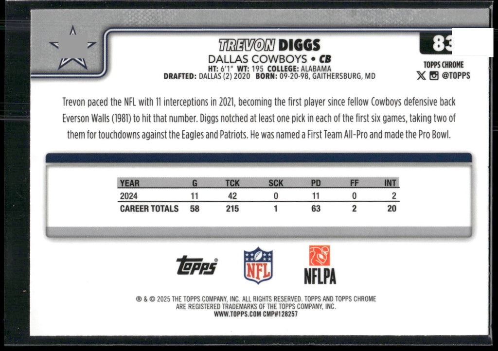 2025 Topps Chrome #83 Trevon Diggs