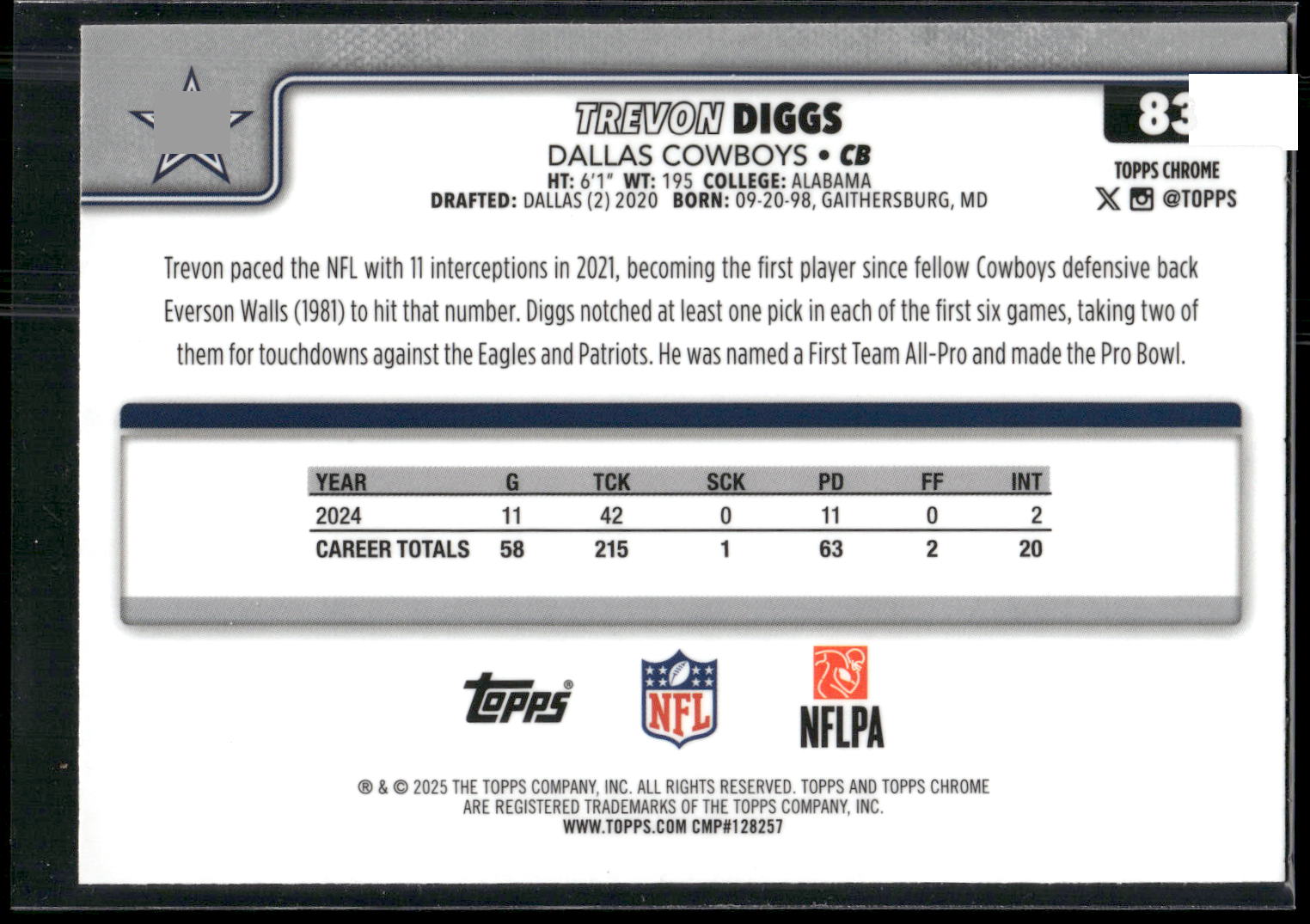 2025 Topps Chrome #83 Trevon Diggs