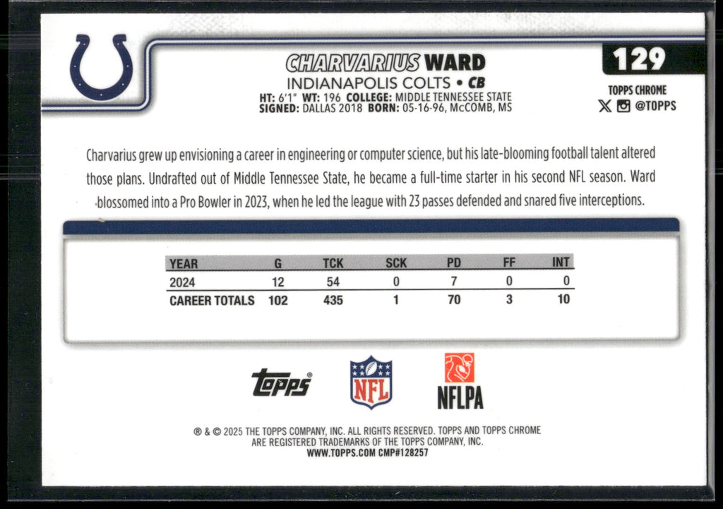 2025 Topps Chrome #129 Charvarius Ward
