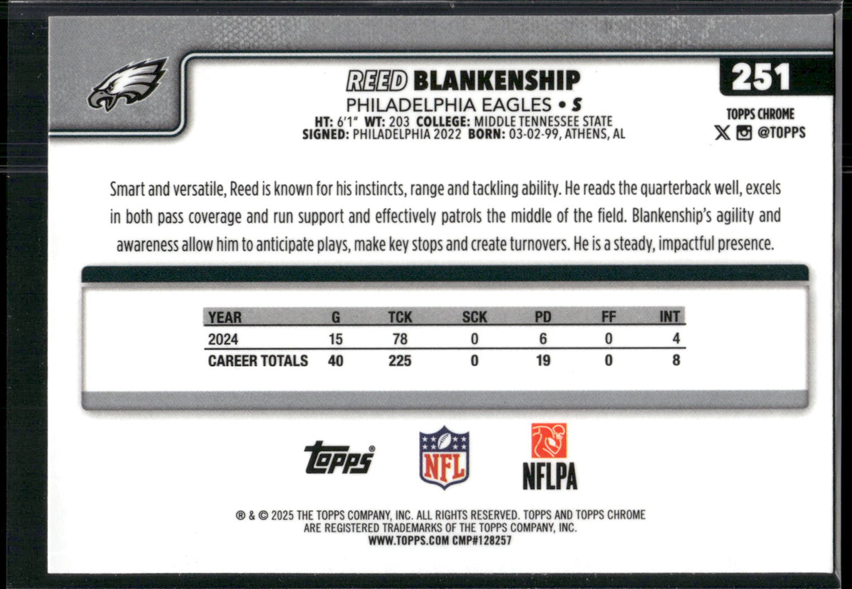 2025 Topps Chrome #251 Reed Blankenship Refractor
