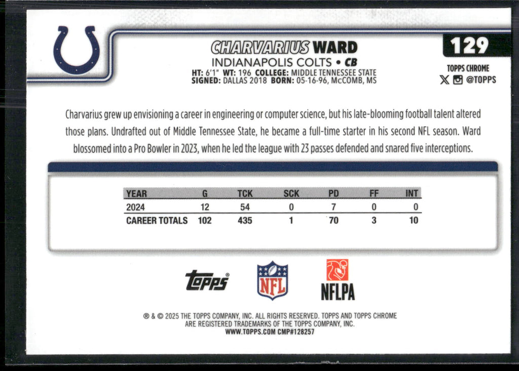 2025 Topps Chrome #129 Charvarius Ward